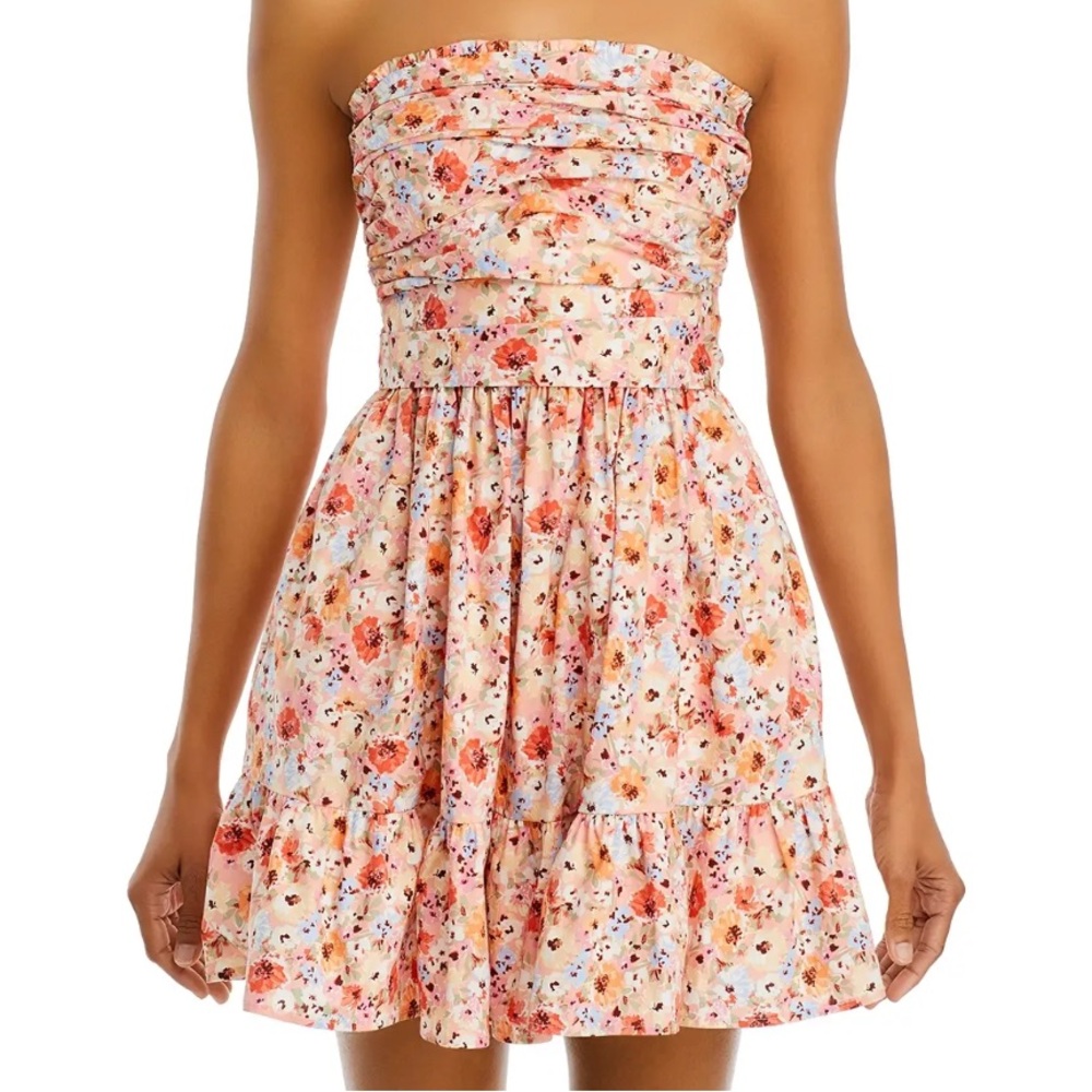 NWT Aqua Strapless Floral Mini Dress Size XL